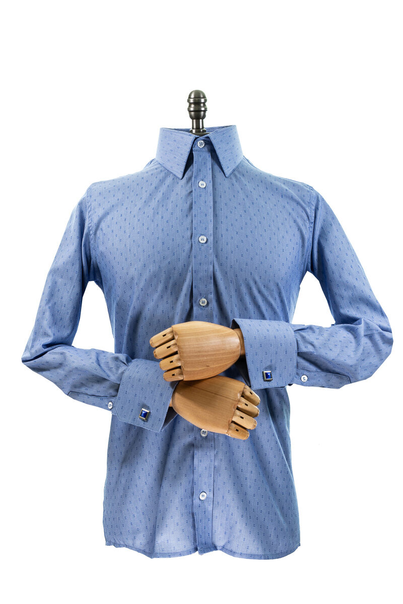 Camisa Azul Gola Francesa