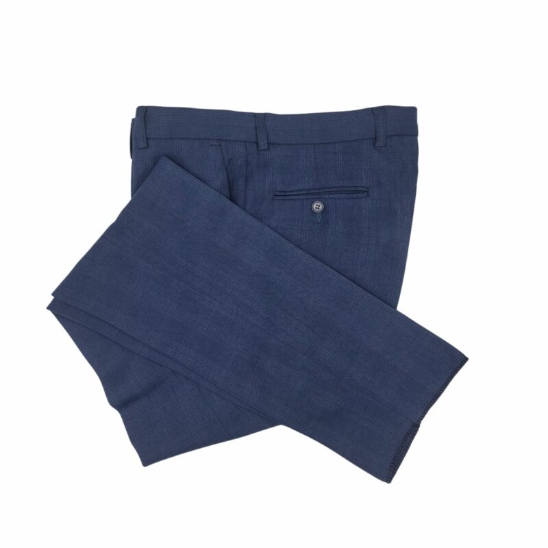 Calça Social Azul Royal Xadrez Príncipe De Gales