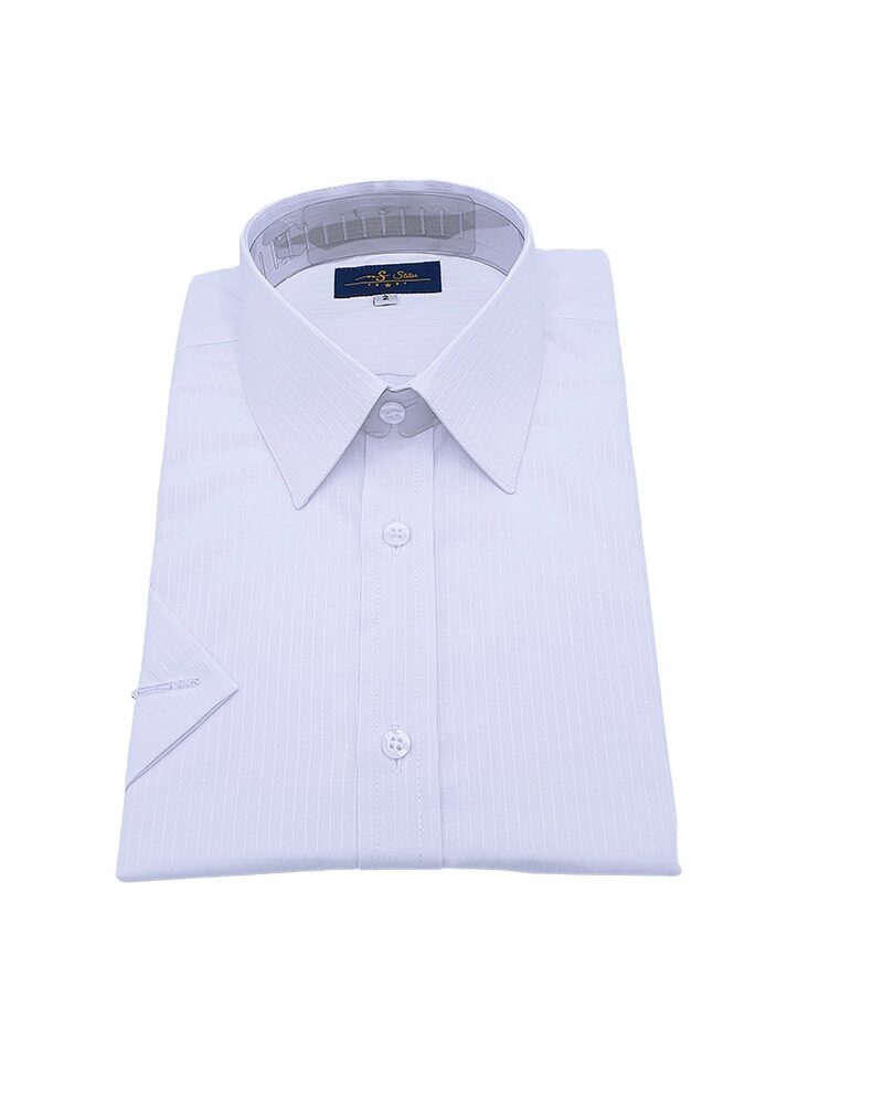 Camisa Branca manga curta tecido Discreto