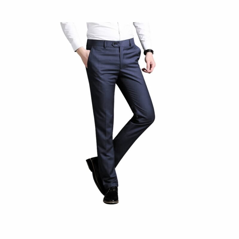 Calça Social Azul Noite Lisa 4% Viscose