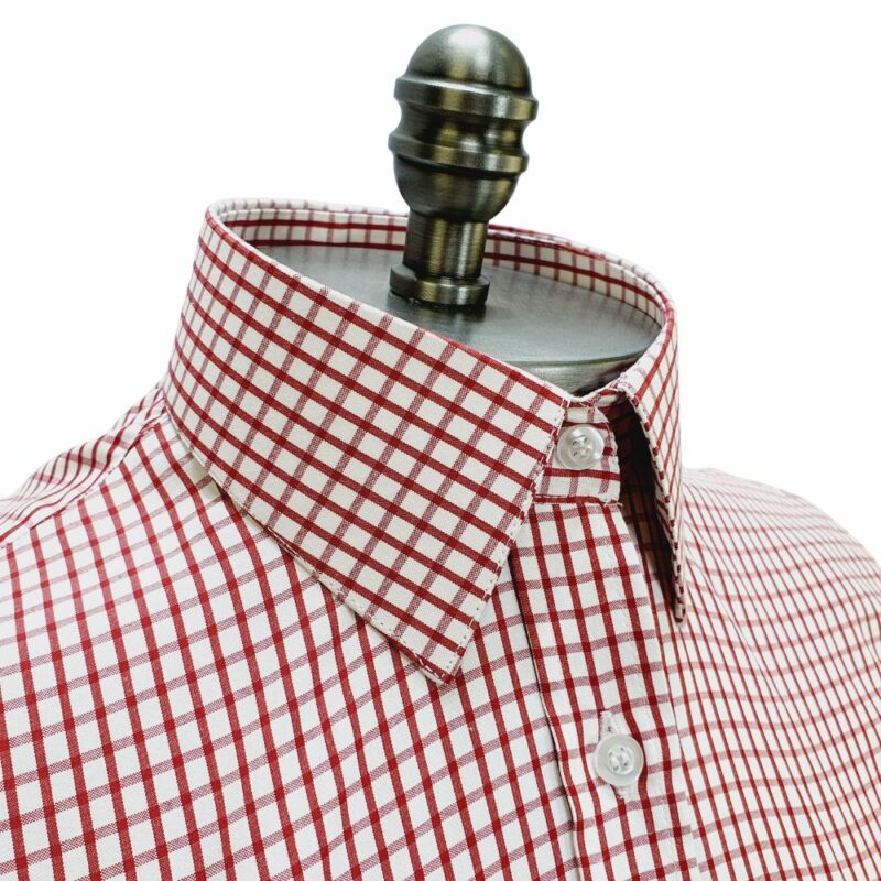 Camisa Xadrez Vermelho Punho Duplo