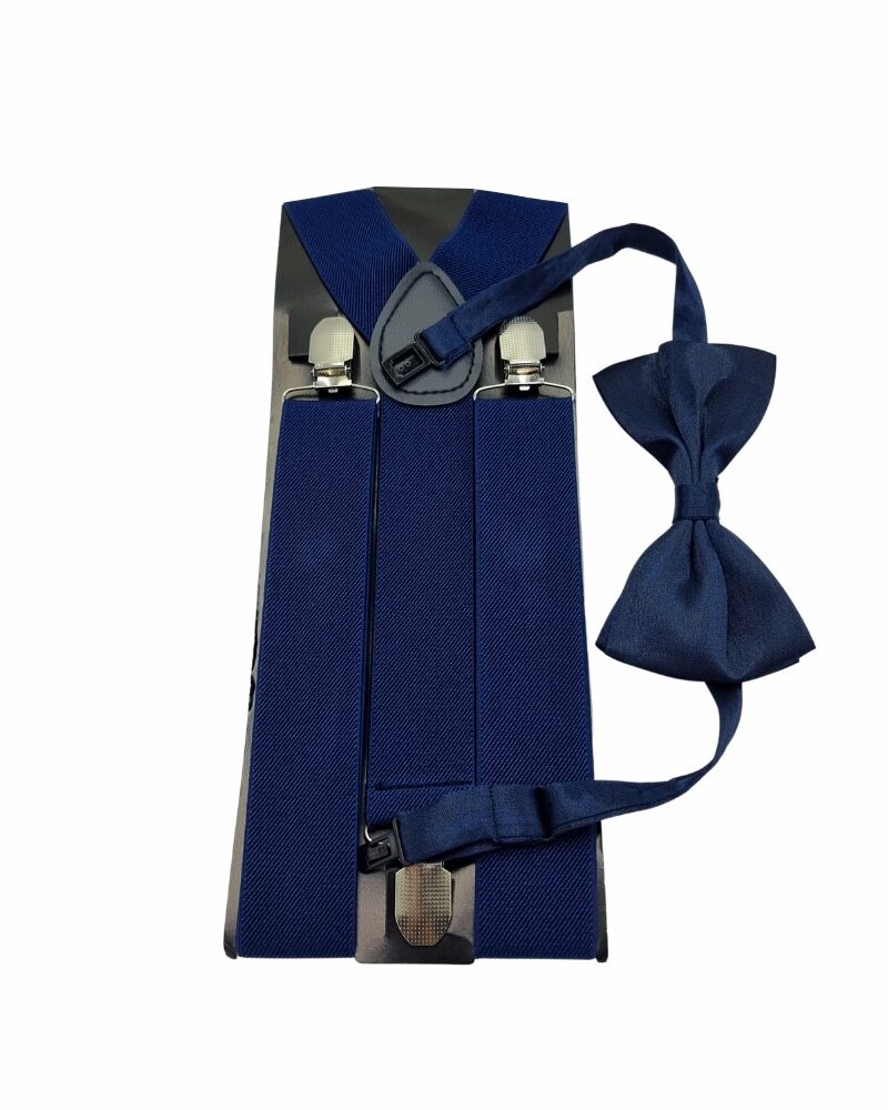 Suspensório e Gravata Borboleta kit Azul