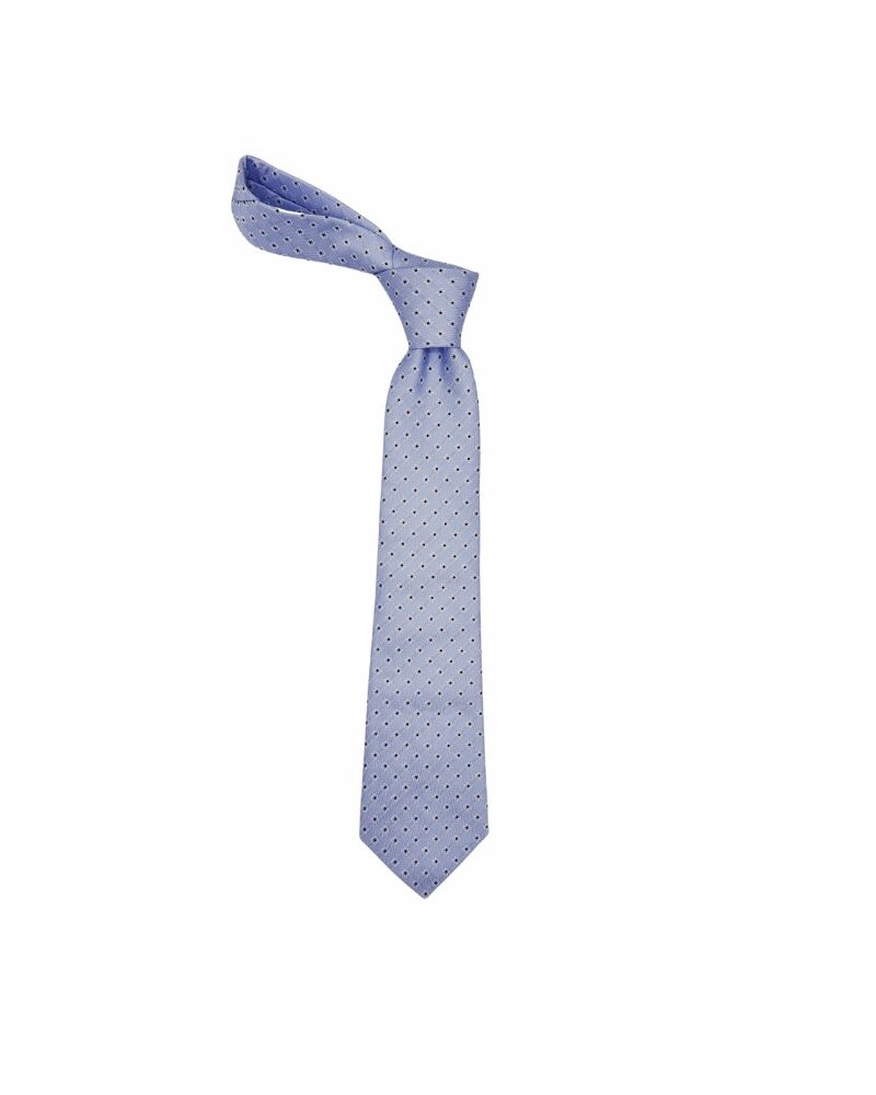 Gravata Azul Claro Poa 9 cm Tradicional Larga