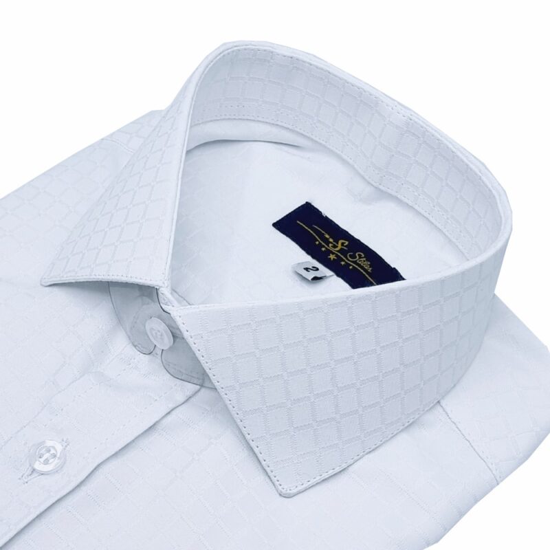 Camisa Branco Xadrez Branco Italiana