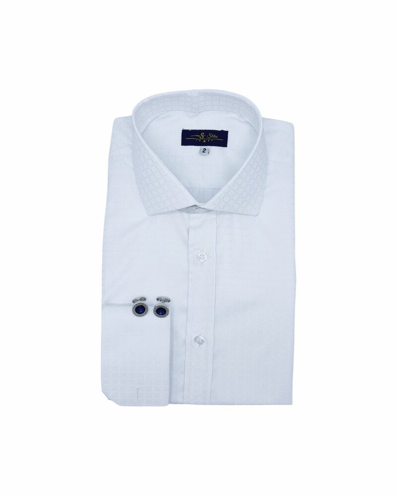 Camisa Branco Xadrez Branco Italiana