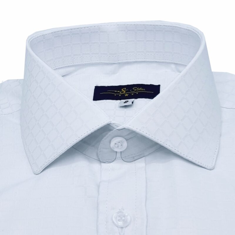 Camisa Branco Xadrez Branco Italiana