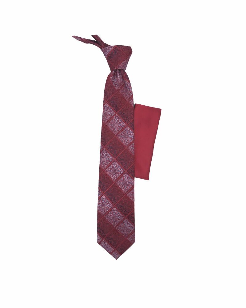 Gravata Tradicional Vermelha 8,5cm +Lenço Vermelho