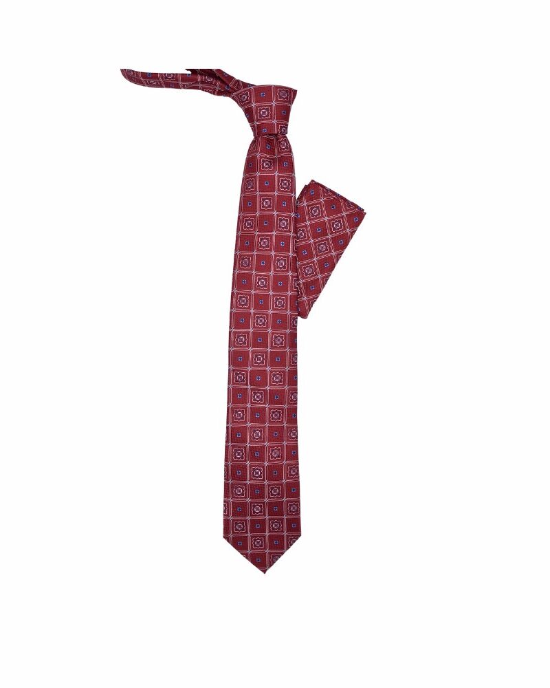 Gravata Tradicional Vermelha Pierre Cardin+Lenço 8,cm