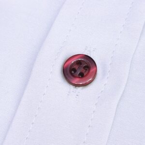 Camisa Social Branca Sulfite Francesa Botão bordo