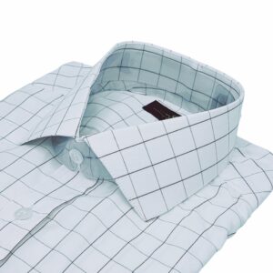 Camisa Branca Xadrez Italiana Punho Duplo