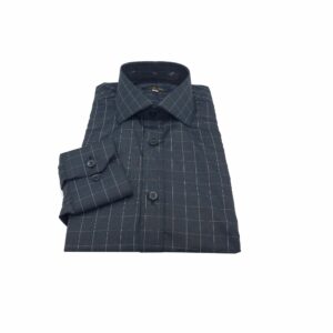 Camisa Social Preto Xadrez Branco Italiana