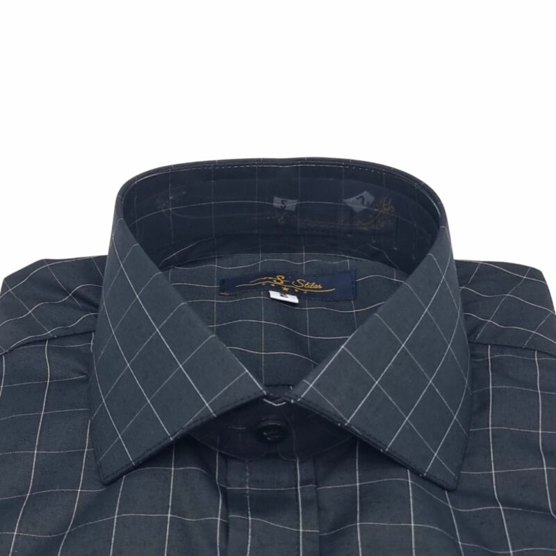 Camisa Social Preto Xadrez Branco Italiana