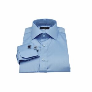 Camisa Egípcio Com Elastano Italiano Azul Clarinho