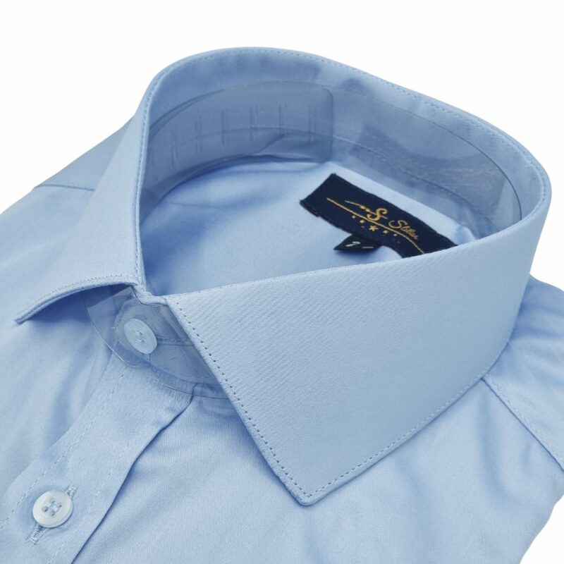 Camisa Egípcio Com Elastano Italiano Azul Clarinho