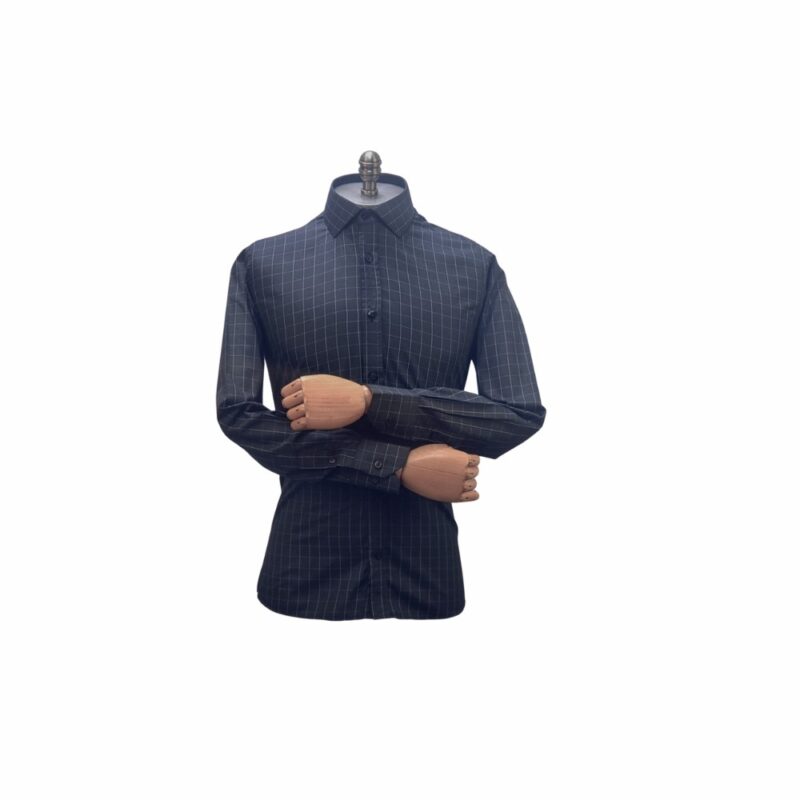 Camisa Preto Xadrez Branco Italiana