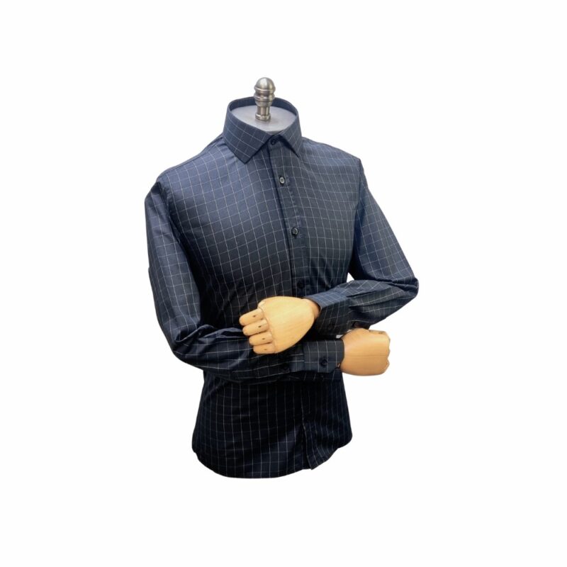 Camisa Preto Xadrez Branco Italiana