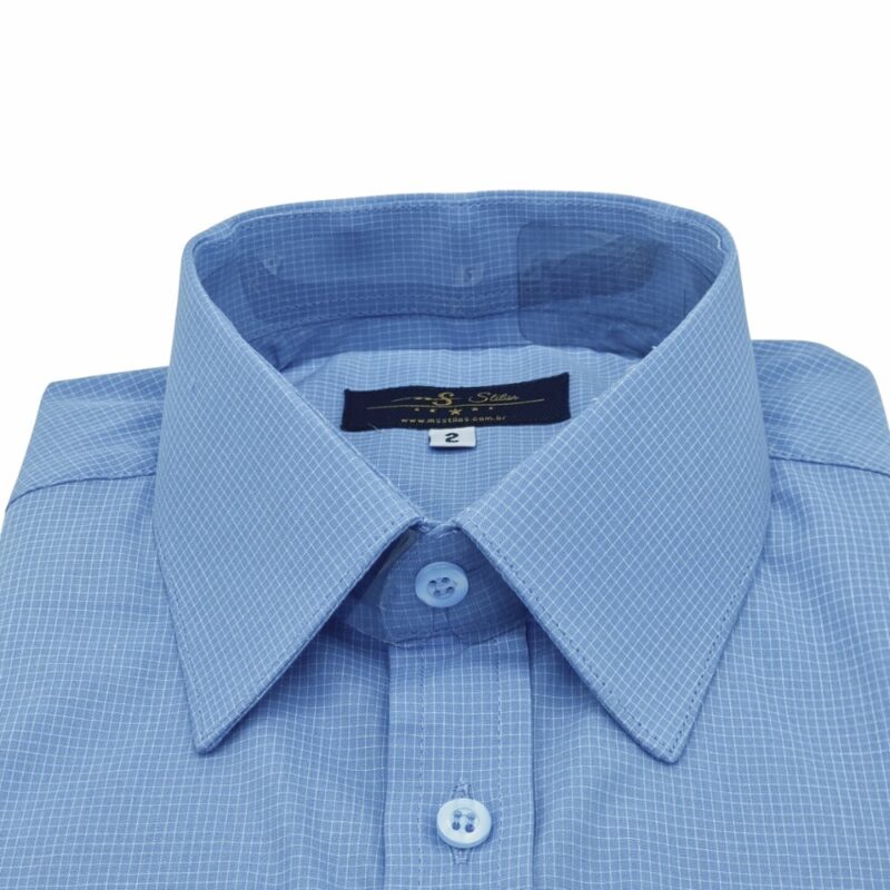 Camisa Azul100% Algodão Francesa Fio100