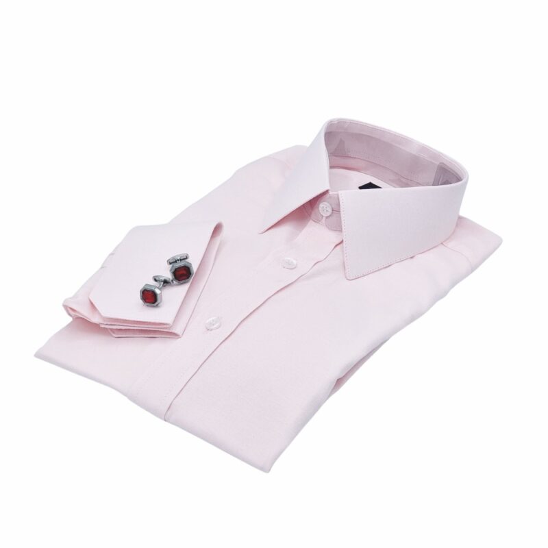 Camisa Punho Duplo Rosa Clarinho