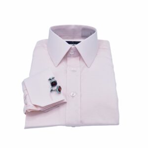 Camisa Punho Duplo Rosa Clarinho