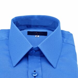 Camisa Punho Duplo Azul Francesa