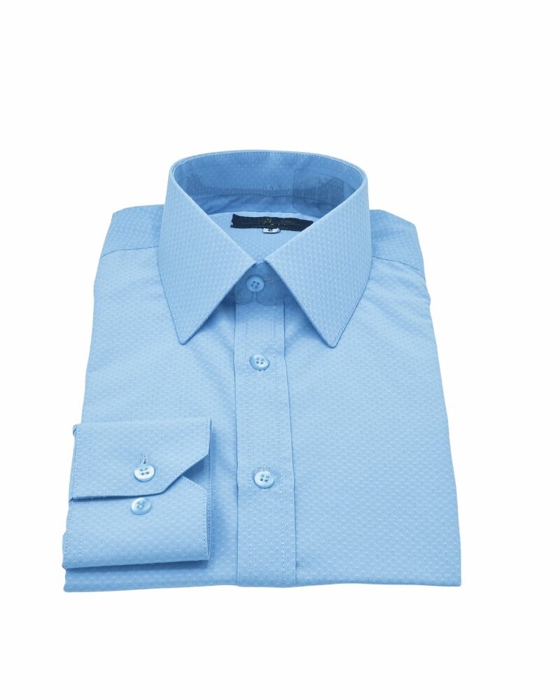 Camisa Social Gola Rígida Azul Claro