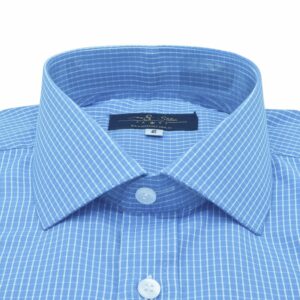 Camisa Social Azul Gola Rígida