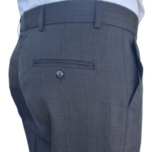 Calça Social Cinza Chumbo Estampa Gales