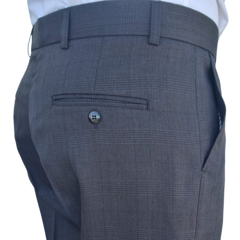 Calça Social Cinza Chumbo Estampa Gales