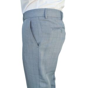 Calça Social Cinza Claro Estampa Gales