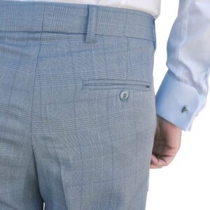 Calça Social Cinza Claro Estampa Gales