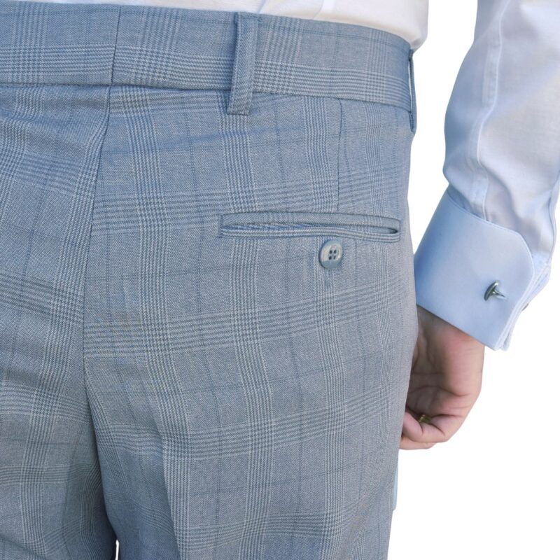 Calça Social Cinza Claro Estampa Gales