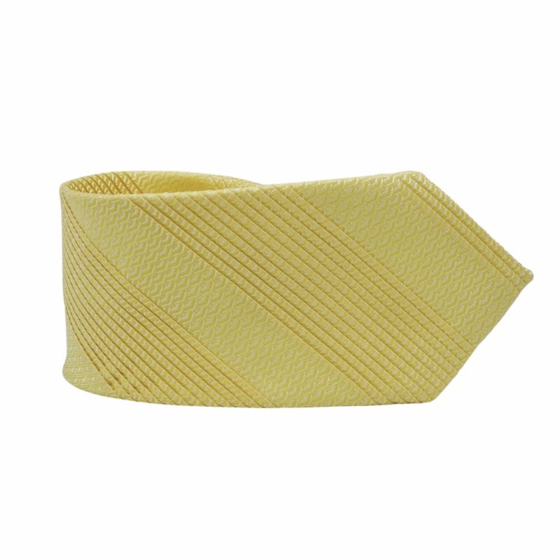 Gravata Drapeada Premium Amarelo Claro L 9 Cm