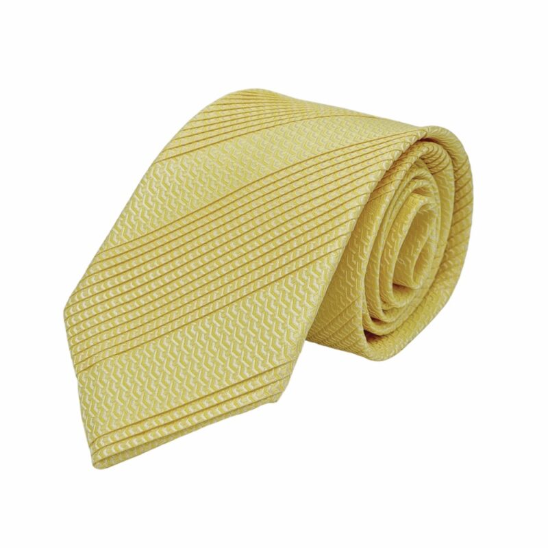 Gravata Drapeada Premium Amarelo Claro L 9 Cm