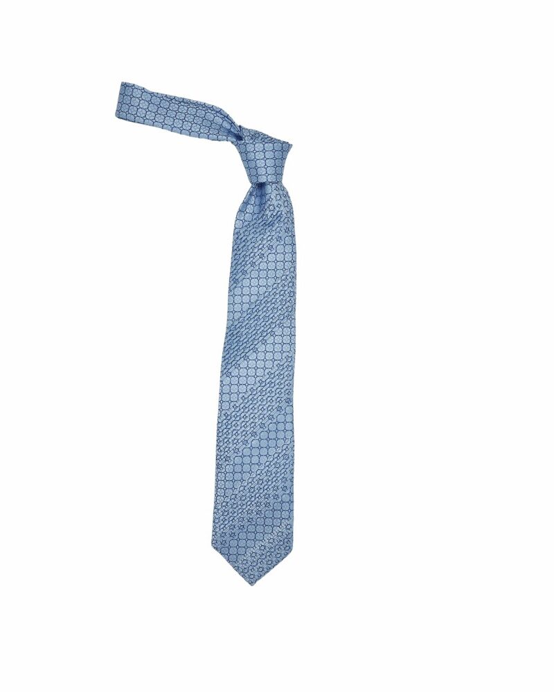 Gravata Drapeada Premium Azul Clarinho 9 Cm