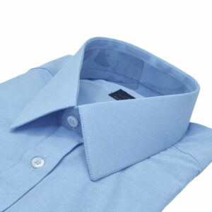 Camisa Azul Clarinho Lisa sulfite Colarinho Francês