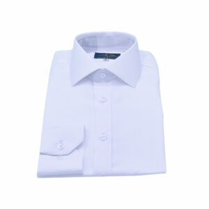 Camisa Social Branca Italiana Micro Estampa Discreta