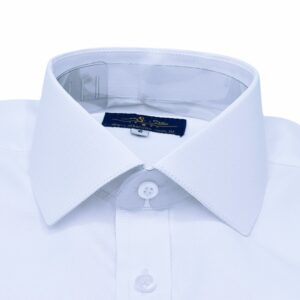 Camisa Social Branca Italiana Micro Estampa Discreta