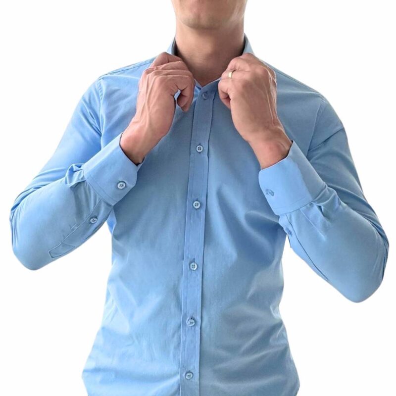 Camisa Azul Italiana Lisa sulfite