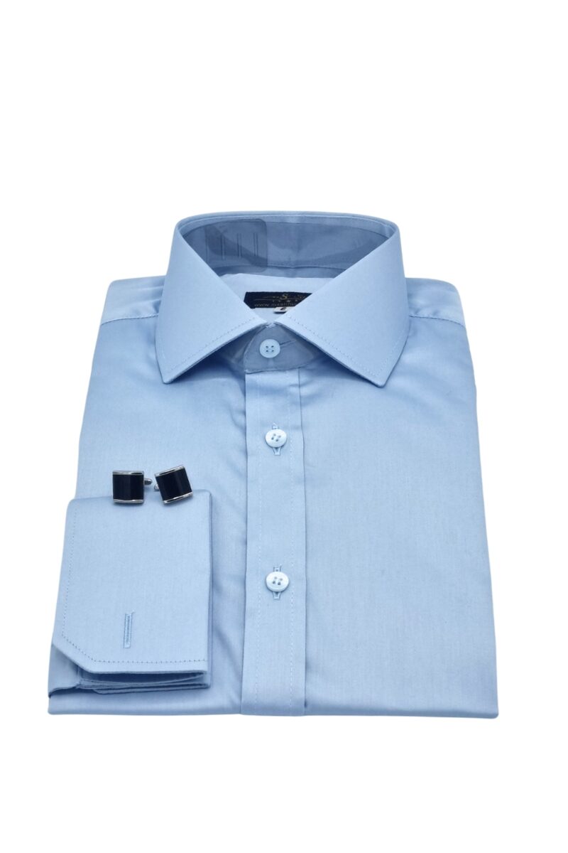 Camisa Azul Claro 97% Algodão 3% Elastano Italiana