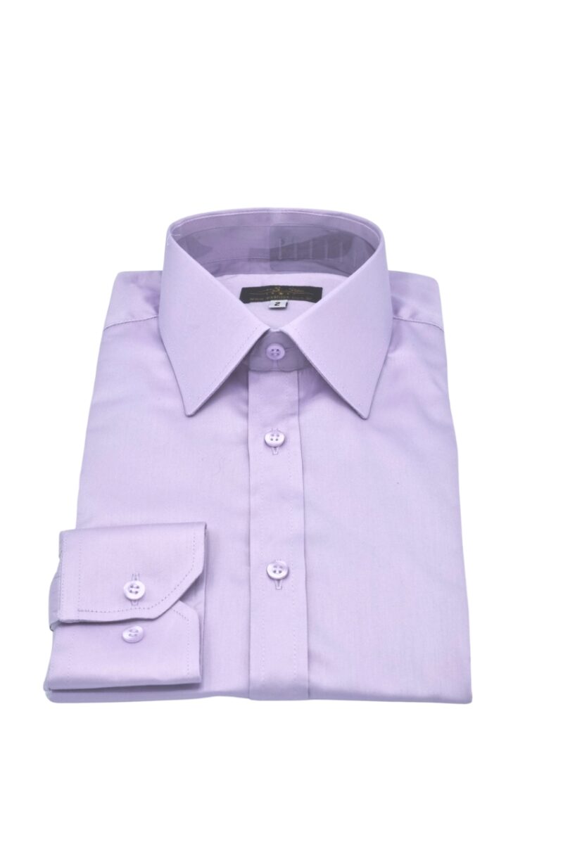 Camisa Francesa Lilás 97% Algodão 3% Elastano