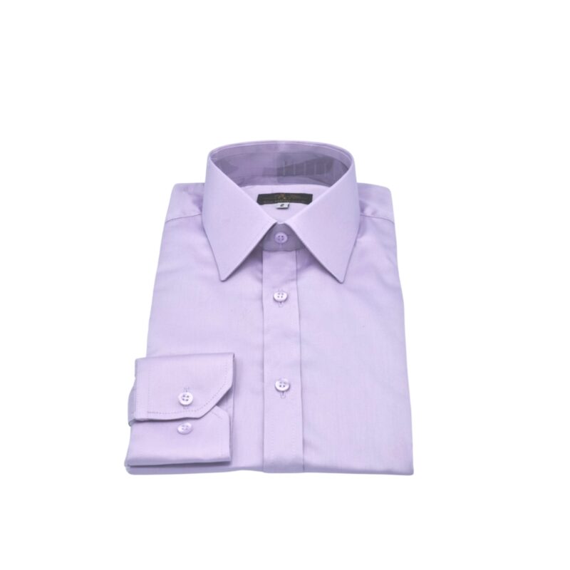 Camisa Francesa Lilás 97% Algodão 3% Elastano