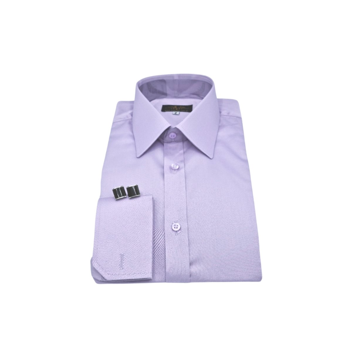 Camisa lilás francesa masculina em algodão egípcio 97% com 3% elastano, modelagem semi slim elegante.