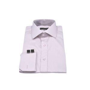 Camisa rosa claro italiana masculina em algodão egípcio 97% com 3% elastano, modelagem semi slim elegante.