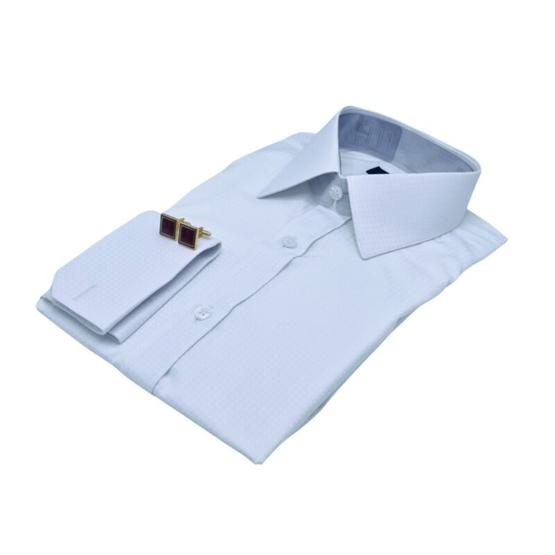 Camisa branca fio egípcio francesa tecido nobre masculina