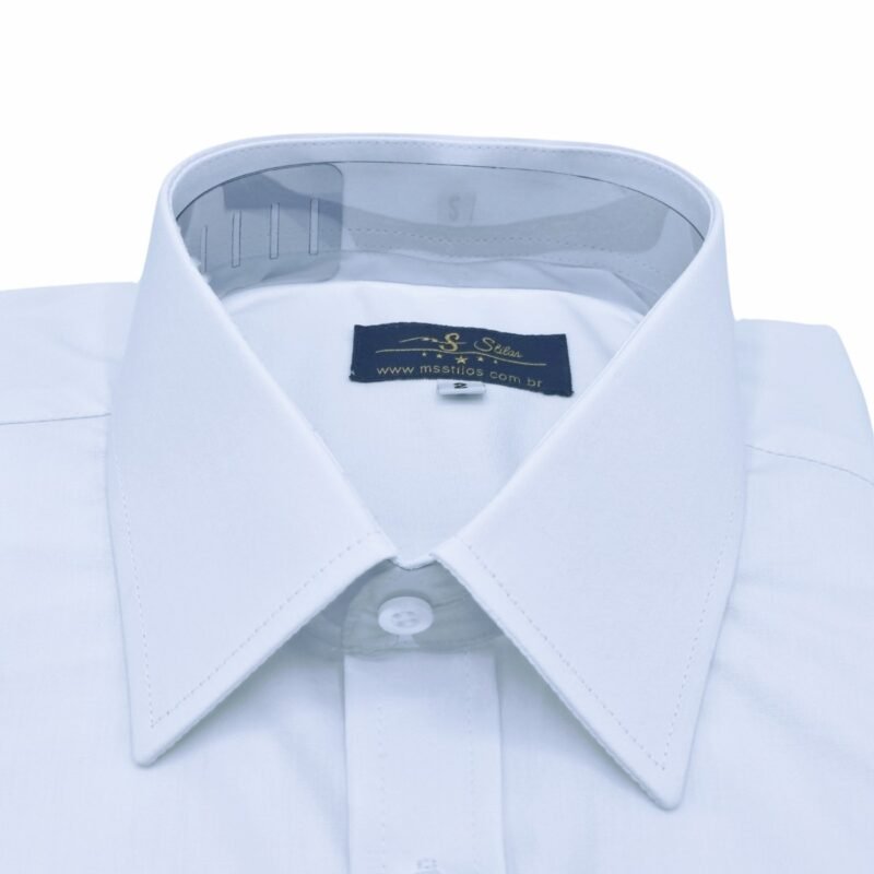 Gola branca estruturada camisa fio egípcio francesa