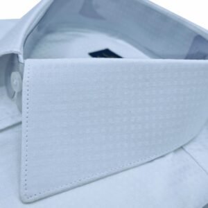 Gola francesa estruturada em camisa fio egípcio branca