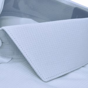 Gola italiana em camisa fio egípcio branca micro estampa