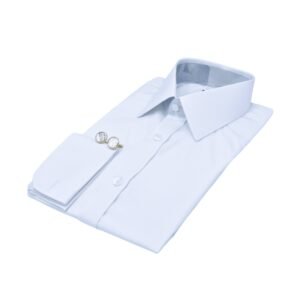 Camisa social branca fio egípcio punho francês