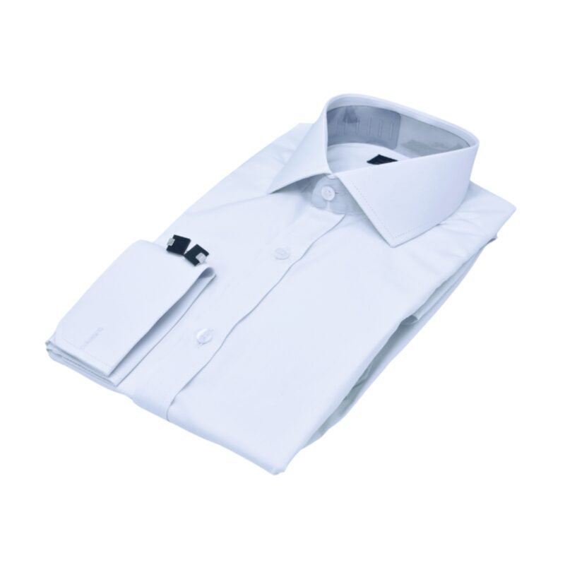 Camisa social branca fio egípcio gola italiana masculina