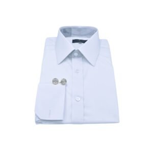 Camisa branca fio egípcio punho francês masculina